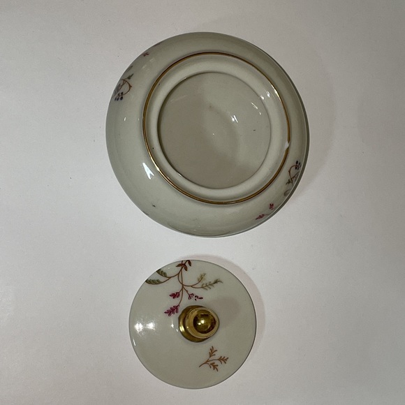 Eschenbach Bavaria Germany Small Trinket Box Lid Flowers Floral Gold Trim - Picture 6 of 12